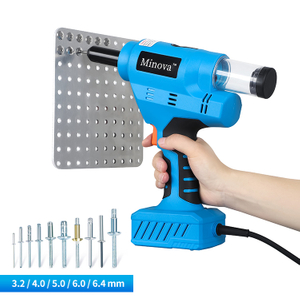  Blue Shell Electric Brushless Rivet Gun Rivet Tool Set KD-02E+
